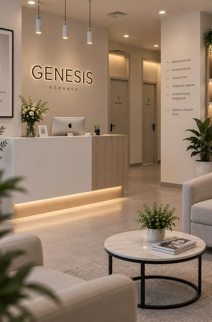 Ресепшн и зона ожидания клиники GENESIS